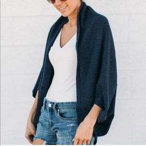 Blue heathered shrug - soft - like new!!